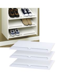 Easy Track 2 Ft. W. x 14 In. D. Laminated Shoe Shelf, White (3-Pack)