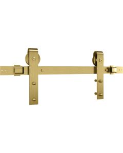 National 927 72 In. Brushed Gold Designer Interior Barn Door Kit with Soft Close