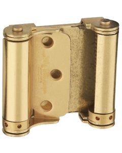 National 3 In. Satin Brass Double Action Spring Door Hinge (2-Pack)