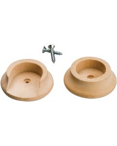 Waddell 1-3/8 In. Wood Closet Rod Socket, Natural (2-Pack)