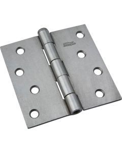 National 4 In. Square Plain Steel Broad Door Hinge