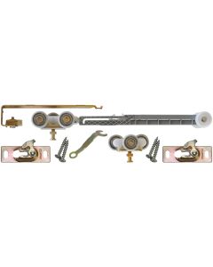 Johnson Hardware Mill Aluminum Steel Soft Close Barn Door Hardware Kit