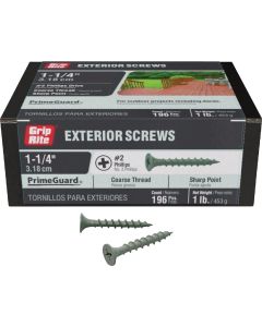 Grip-Rite PrimeGuard Ten 1-1/4 In. Exterior Screw (1 Lb.)