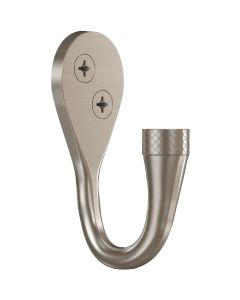 National Hardware 2-5/8 In. Satin Nickel Powell Knurled Hook (2-Pack)