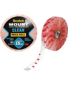 Scotch-Mount 1 In. x 450 In. Clear Double-Sided Mounting Tape Mega Roll
