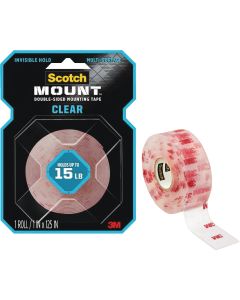 Scotch-Mount 1 In. x 125 In. Clear Double-Sided Mounting Tape
