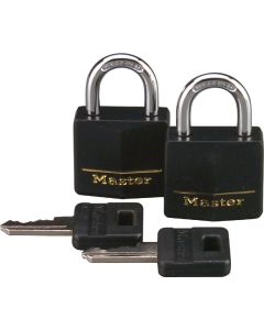 Master Lock 1-3/16 In. W. Black Covered Keyed Alike Padlock (2-Pack)