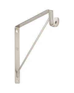 Stanley Home Designs 12-5/8 In. H. x 11 In. D. Shelf & Rod Bracket, Satin Nickel