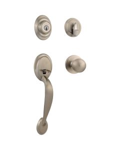 Kwikset Satin Nickel Entry Door Handleset with Smartkey