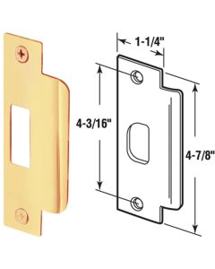 Defender Security Polished Brass 1-1/4 In. Lip Strike Plate