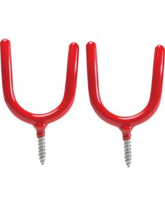 Screw-In Vinyl Coated Red Storage Hook (2-Pack)