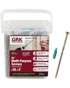 GRK R4 #10 x 4 In. Star Drive Multi-Purpose Wood Screws (270 Ct.)