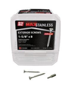 Grip-Rite Max 1-5/8 In. T17 ST20 305 Stainless Steel Deck Screw (5 Lb.)