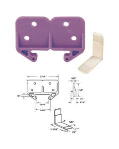 Prime-Line Polyethylene Purple Track Guide for 1/8 In. x 1-1/4 In. Track (2-Count)