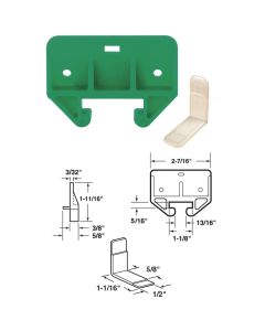 Prime-Line Nylon Green Track Guide for 5/16 In. x 1-1/8 In. Track (2-Count)