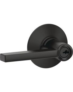 Schlage Latitude Matte Black Keyed Entry Door Lever