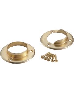 John Sterling Closet-Pro 1-3/8 In. Steel Closet Rod Socket, Brass (2-Pack)