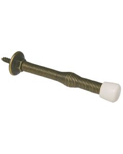 Ultra Hardware 3 In. Antique Brass Plastic Tip Spring Door Stop