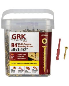 GRK R4 #8 x 1-1/2 In. Star Drive Multi-Purpose Wood Screws (1000 Ct.)
