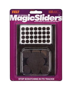 Magic Sliders Assorted Brown Self-Adhesive Ultra Heavy-Duty Furniture Pad (102-Pack)
