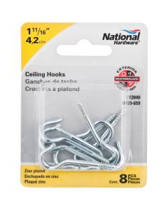 1-1/2" Screw Ceiling Hook Zinc