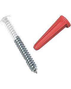 6pkwhite Screw/ Plastic Anchors