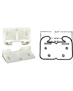 United States Hardware Rear Plastic White Track Guide for 1-5/16 In. Track (2-Pack)