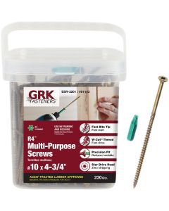 GRK R4 #10 x 4-3/4 In. Star Drive Multi-Purpose Wood Screws (230 Ct.)