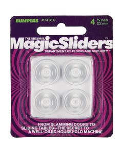 Magic Sliders 7/8 In. Round Clear Self-Stick Bumper (4-Pack)