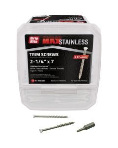 Grip-Rite Max 2-1/4 In. WH T17 ST15 305 Stainless Steel Trim Screw (5 Lb.)