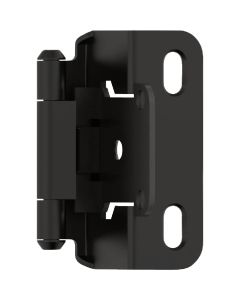 Amerock Overlay Self Closing Partial Wrap Matte Black Cabinet Hinge (2-Pack)