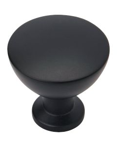 Amerock Grail 1.25 In. Dia. Round Matte Black Cabinet Knob