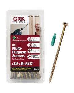 GRK R4 #12 x 5-5/8 In. Star Drive Multi-Purpose Wood Screws (50 Ct.)