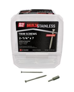 Grip-Rite Max 2-1/4 In. T17 ST15 305 Stainless Steel Trim Screw (5 Lb.)