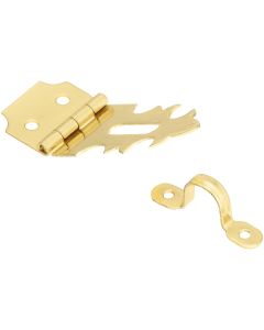 National 3/4 In. x 2-3/4 In. Solid Brass Decorative Hasp With Hook