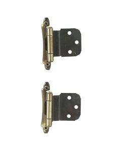 Amerock Antique Brass 3/8 In. Self-Closing Inset Hinge, (2-Pack)