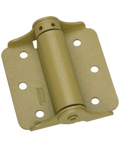 National 3 In. BakEnamel Brass Full-Surface Spring Door Hinge (2-Pack)