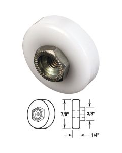 Prime-Line 7/8 Dia. x 3/8 In. W. Flat Shower Door Roller (2-Count)