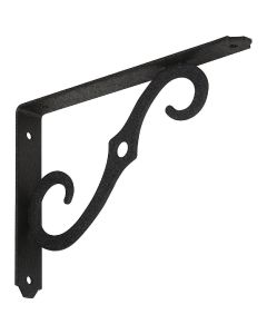 National 152 8 In. D. x 5-1/2 In. H. Black Steel Ornamental Shelf Bracket/Plant Hanger