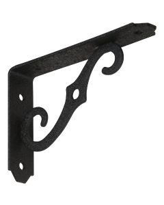 National 152 5 In. D. x 3-1/2 In. H. Black Steel Ornamental Shelf Bracket/Plant Hanger