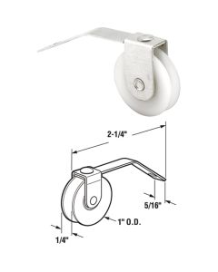 Prime-Line 1 In. x 5/16 In. Center Groove V-Spring Tension Nylon Screen Door Roller Assembly (2-Count)