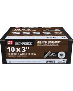 Grip-Rite DeckForce PrimeGuard Nano 3 In. x 10 Star Drive White Screw (1 Lb.)
