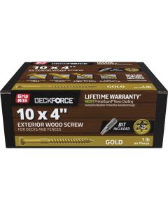 Grip-Rite DeckForce PrimeGuard Nano 4 In. x 10 Star Drive Gold Screw (1 Lb.)