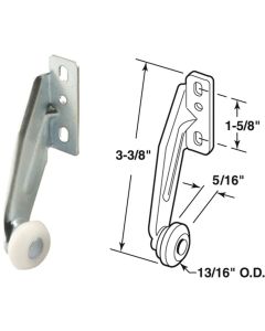 Prime-Line Steel White Nylon 3-21/64" Right Hand Rear Drawer Roller (2 Count)