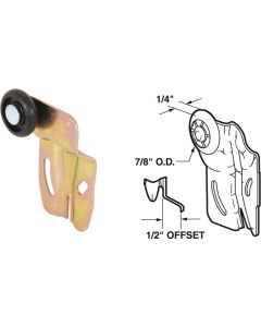 Prime-Line 1/2 In. Offset Adjustable 2-1/4 In. H. Single Wheel Back Bypass Door Roller (2-Count)