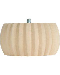 Waddell 2 In. x 4 In. Reeded Hardwood Bun Foot