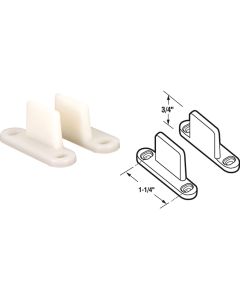 Prime-Line 1-1/4" x 3/4" White Nylon Pocket Door Floor Guide (2-Count)