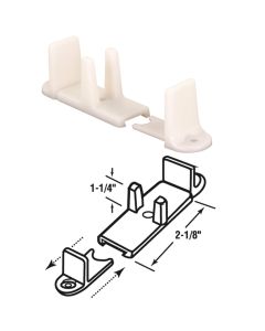 Prime-Line 1-1/4 In. Adjustable Nylon Base Bypass Door Bottom Guide (2 Count)