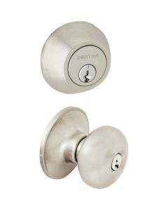 Dexter Satin Nickel Deadbolt and Door Knob Combo