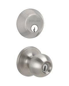 Dexter Satin Nickel Deadbolt and Door Knob Combo